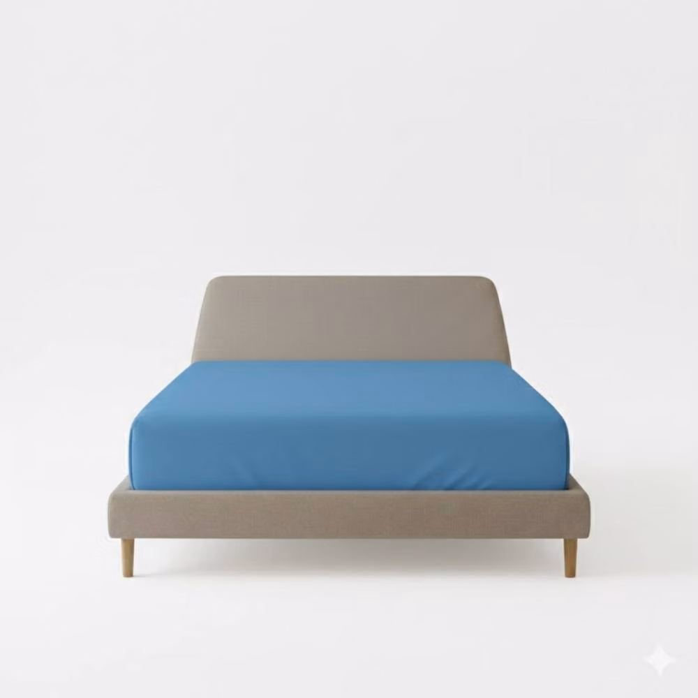 Snug City Blue Flannelette Brushed Cotton Fitted Sheet, Super King, W/D/H: 200 x 200 cm – 2