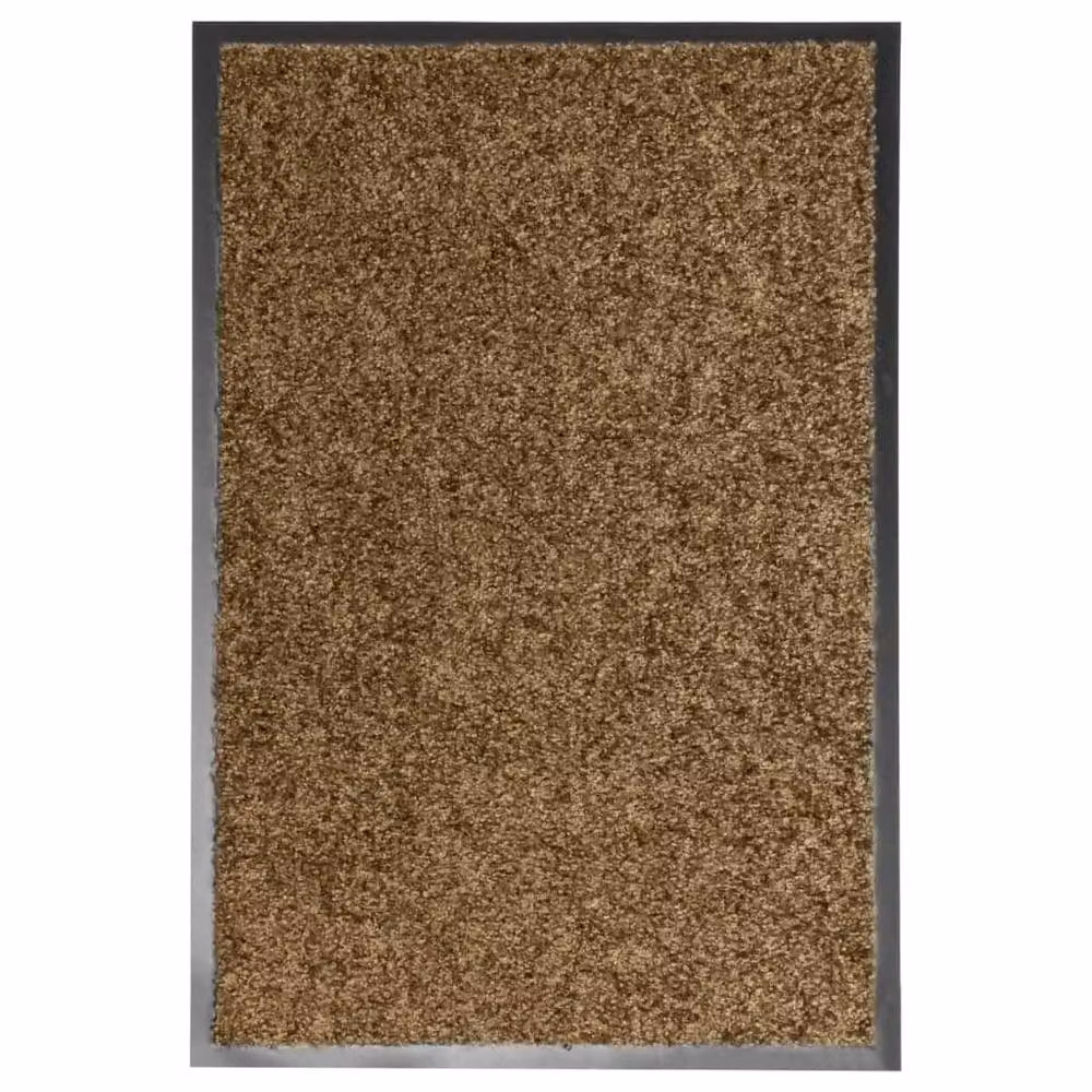 Berkfield Home Washable Non-Slip Brown PVC Doormat W: 40 cm, D: 60 cm – 2