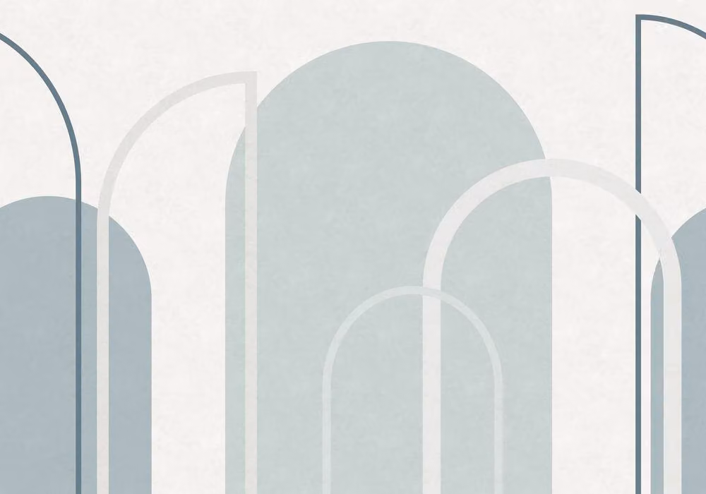 Superfresco Easy Linear Arch Blue Print To Order Geometric Modern Mural W: 300 cm, H: 280 cm – 2