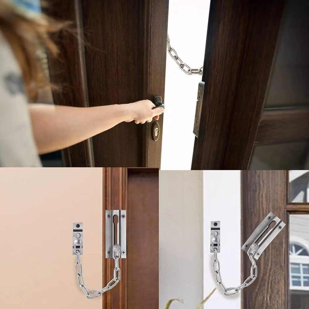 SPETLEK Strong Security Door Chain and Screws in Silver – 3