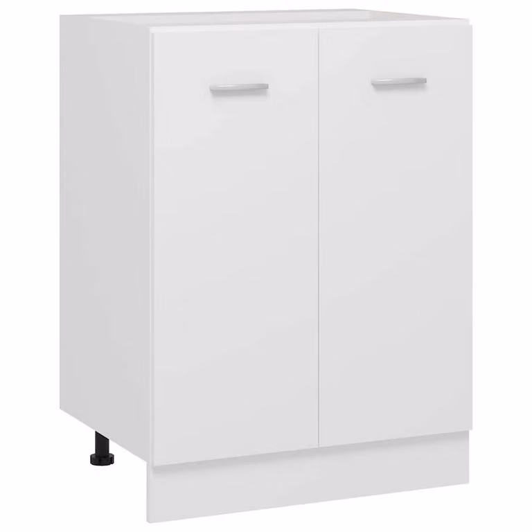Berkfield Home Modern White Kitchen Base Unit with Hinged Doors and Internal Shelves, W/D/H: 60 x 46 x 81.5 cm