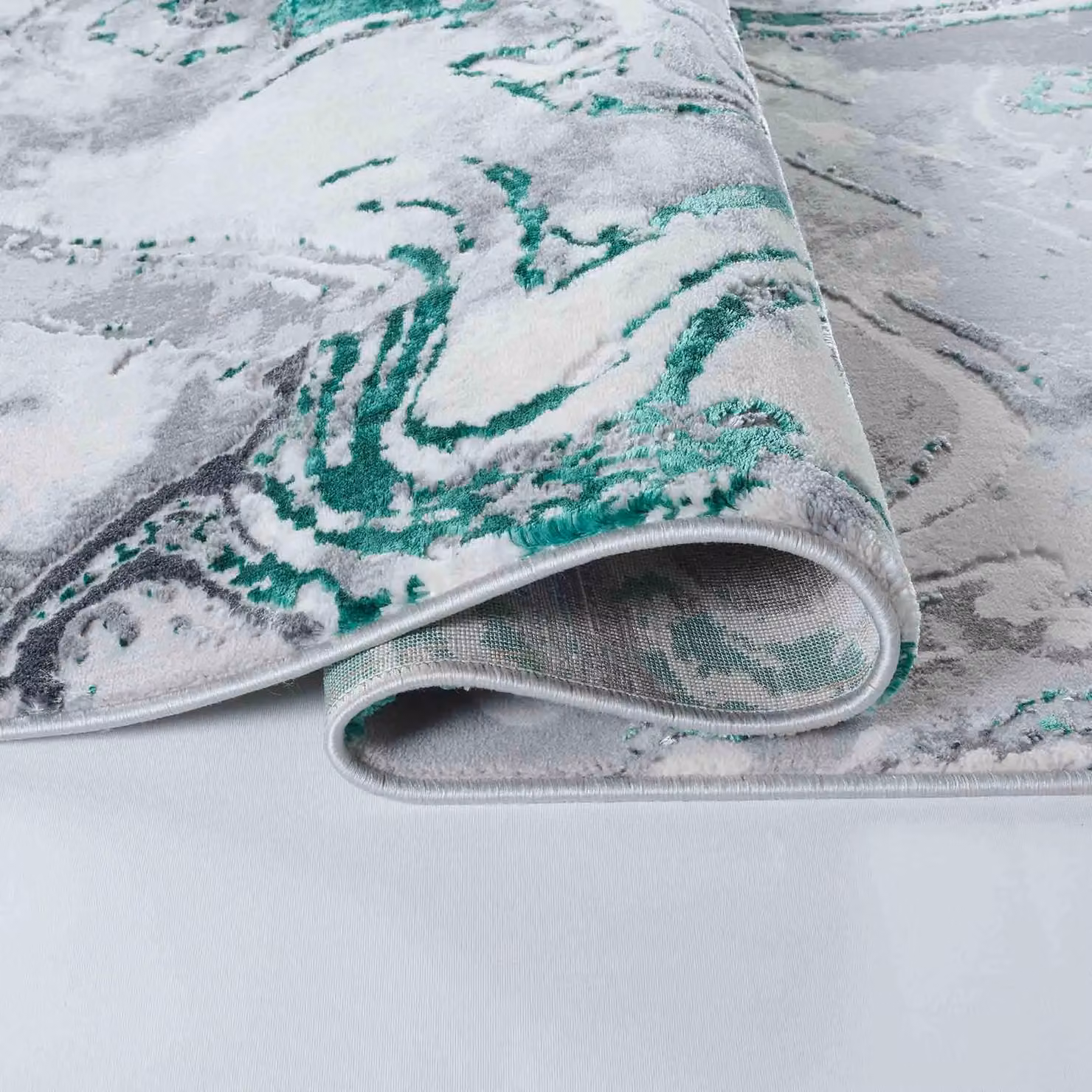 Desire Rugs Solarius Modern Abstract Area Rug in Aqua, Turquoise and Silver, W/D/H: 120 x 170 cm – 3