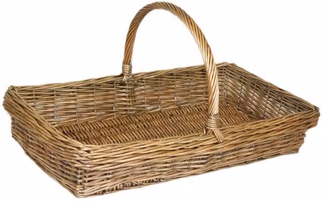 Red Hamper Kew Garden Wicker Trug Basket in Brown, Medium