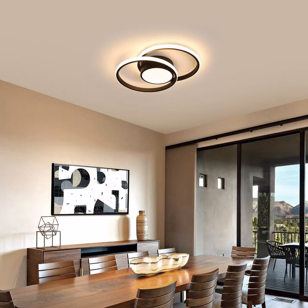 Pheashine 40W LED Ceiling Light in Black with Remote Control and Dimmable CCT Settings – 5