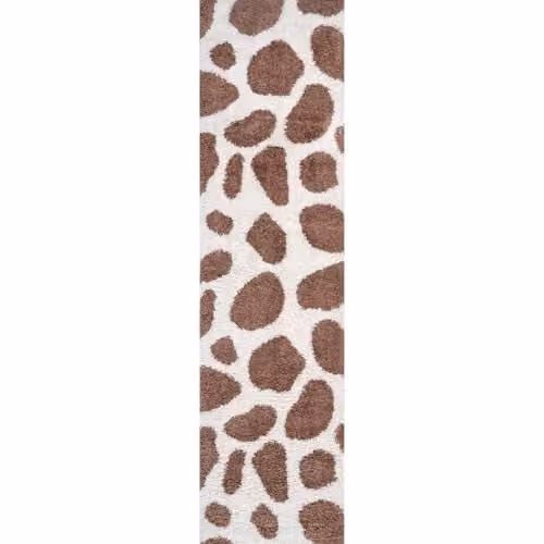 THE RUGS Soft Shaggy Area Rug in Terra Animal Print, W: 80 cm, L: 300 cm – 1