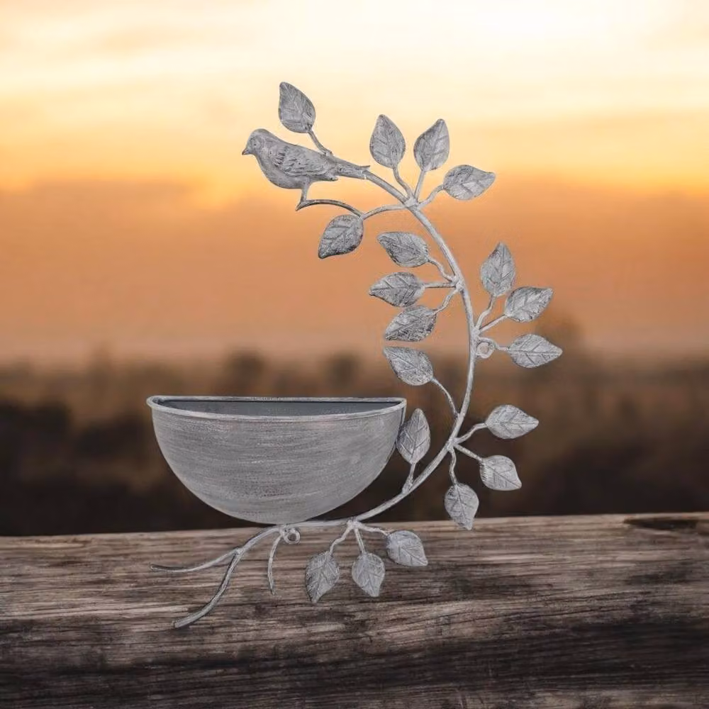 Minster Metal Garden Planter Pot, Grey, W: 32 cm, H: 42 cm – 3