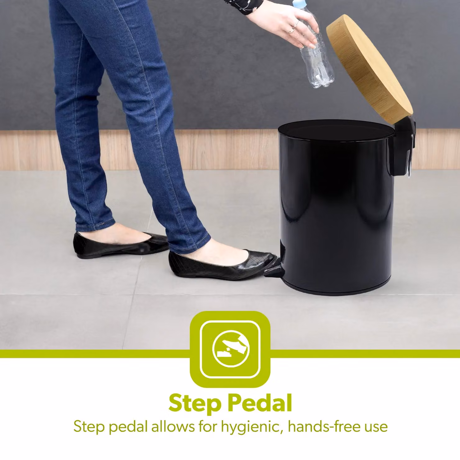 Royalford Black Pedal Bin with Soft Close Lid and Removable Inner Bucket, 5L – 3