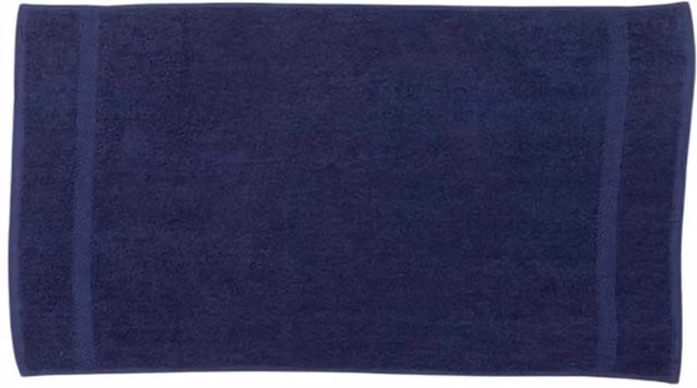 Towel City Luxury Fluffy Cotton Terrycloth Bath Towel in Blue with Border and Hanging Loop – 1