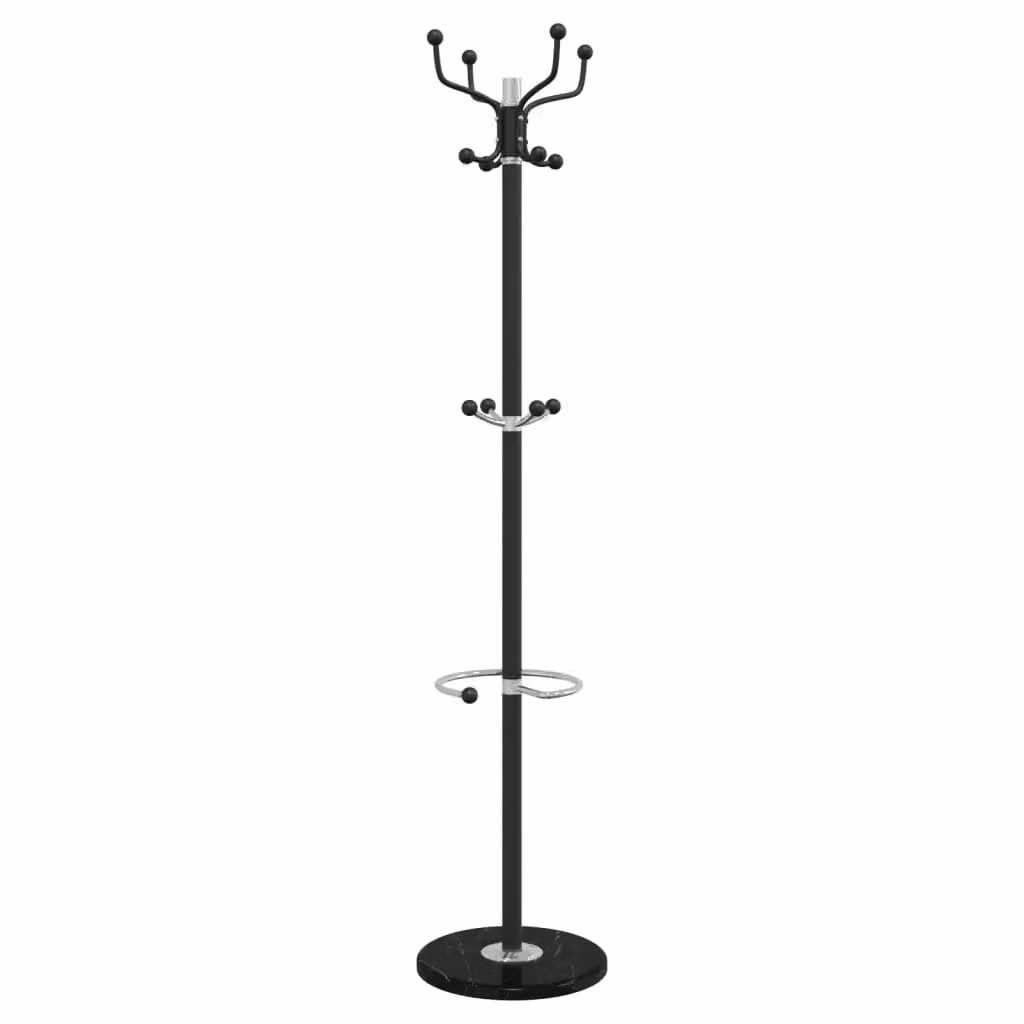 Berkfield Home Industrial Post Tree Coat Stand with Umbrella Holder, Matt Black, Height: 180 cm – 2