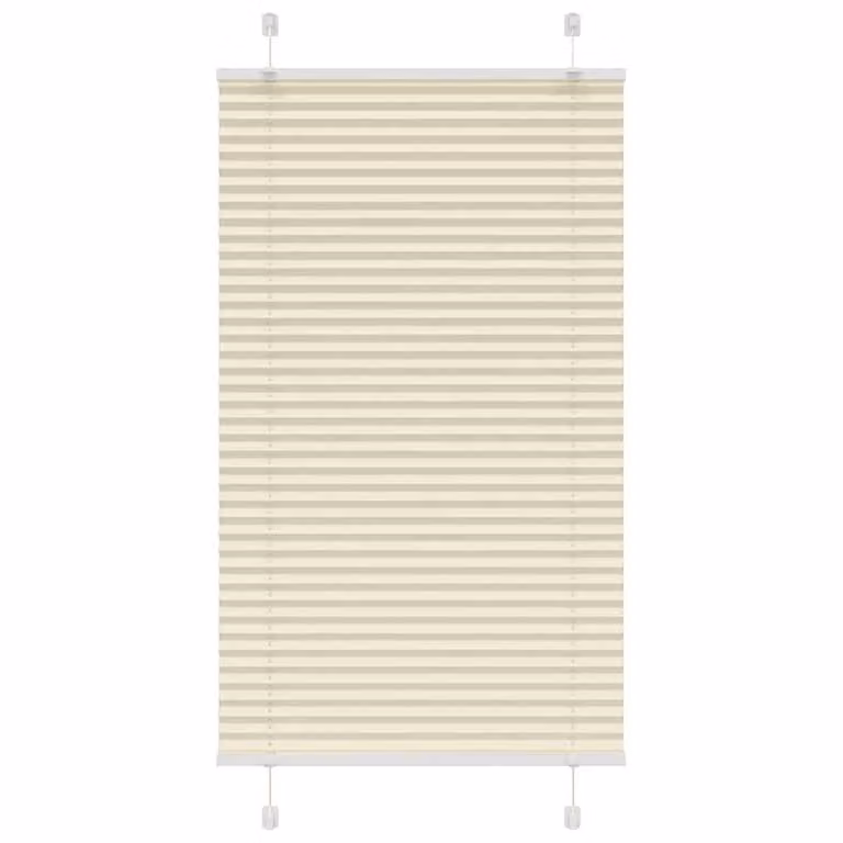 Berkfield Home Single Pleat Fabric Blind in Beige, W: 75 cm, H: 150 cm