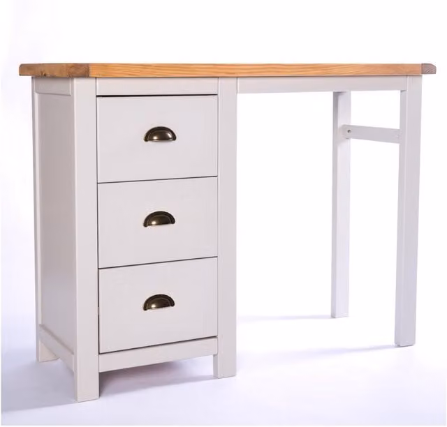 Cabinet Bits Argenta 3 Drawer Dressing Table in Grey Waxed Pine