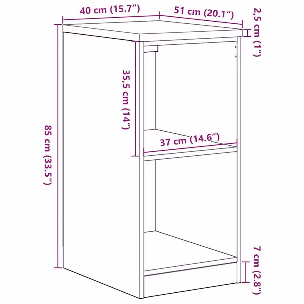 Berkfield Home Garage Storage Cabinet in Smoked Oak Brown, Solid Wood and MDF, W/D/H: 40 x 51 x 85 cm – 4