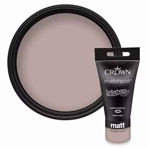Crown Walls & Ceilings Mocha Matt Paint Tester Pot, 40ml, Brown
