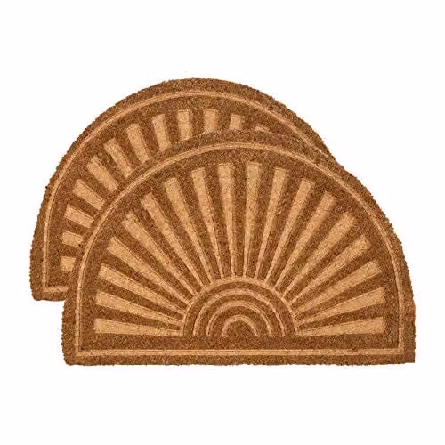 Nicola Spring Semicircular Coir Doormat Set of 2, Brown, W/D: 60 x 40 cm