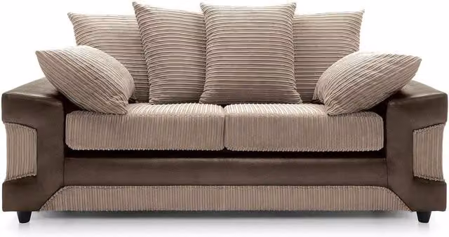 Furniture786ltd DINO 3 Seater Jumbo Cord Fabric Sofa in Brown and Coffee