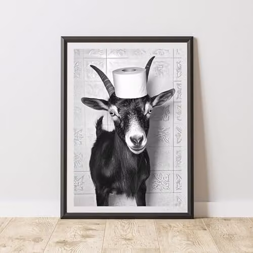 60 Second Makeover Goat Toilet Roll Animal Print Paper Poster, A3