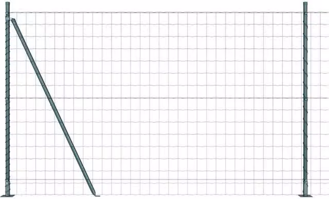 Berkfield Home Euro Fence with 7 Flanged Posts, Green Galvanised Steel, W: 10 m, H: 1.6 m – 1