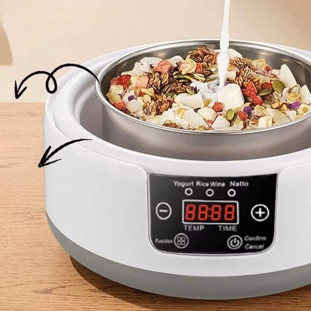 FLAVORA Automatic Yogurt Maker Machine with Adjustable Temperature, White, W: 100 cm, D: 15 cm, H: 15 cm – 3