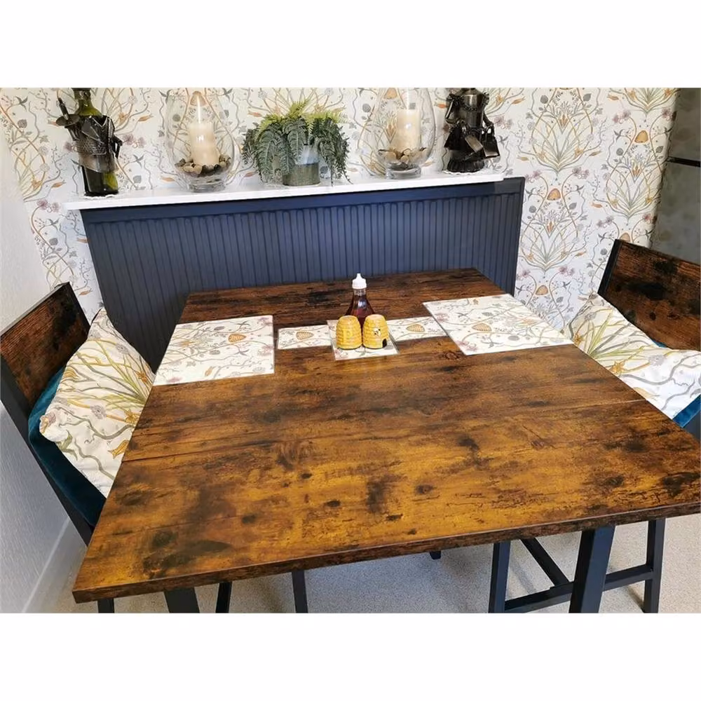 KORVIXA Industrial Drop Leaf Dining Table in Brown – 3