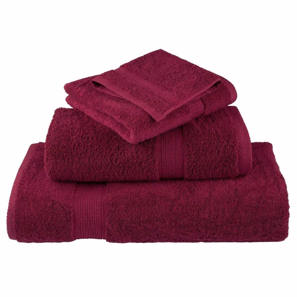 Berkfield Home SOLUND 12 Piece Premium Cotton Terry Towel Set in Burgundy, 600 gsm – 3