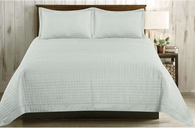 Rapport Home Quilted Polyester Bedspread in Green, W: 240 cm, D: 200 cm