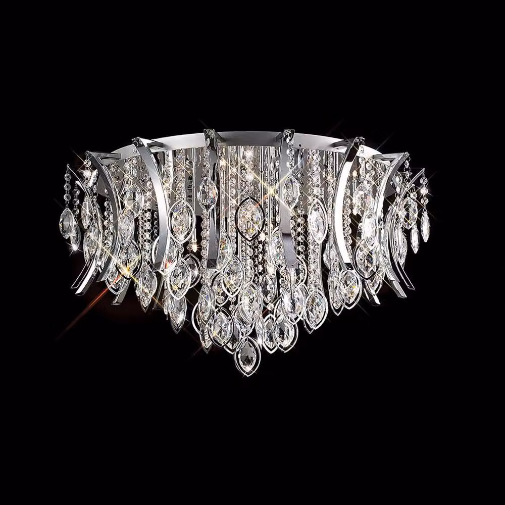 Netlighting Mios 15 Light Crystal Ceiling Light in Polished Chrome and Grey – 2