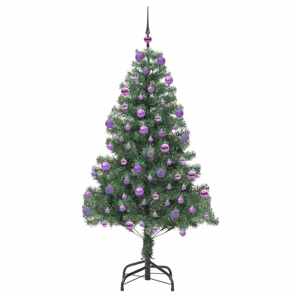 Berkfield Home Green PVC Christmas Tree with 300 LEDs and Stand, Height: 210 cm – 3