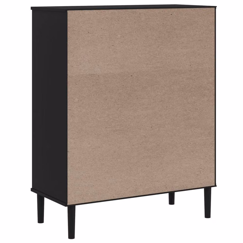 Berkfield Home Senja Highboard in Black Rattan Look Solid Pine Wood, W/D/H: 90 x 40 x 112 cm – 5