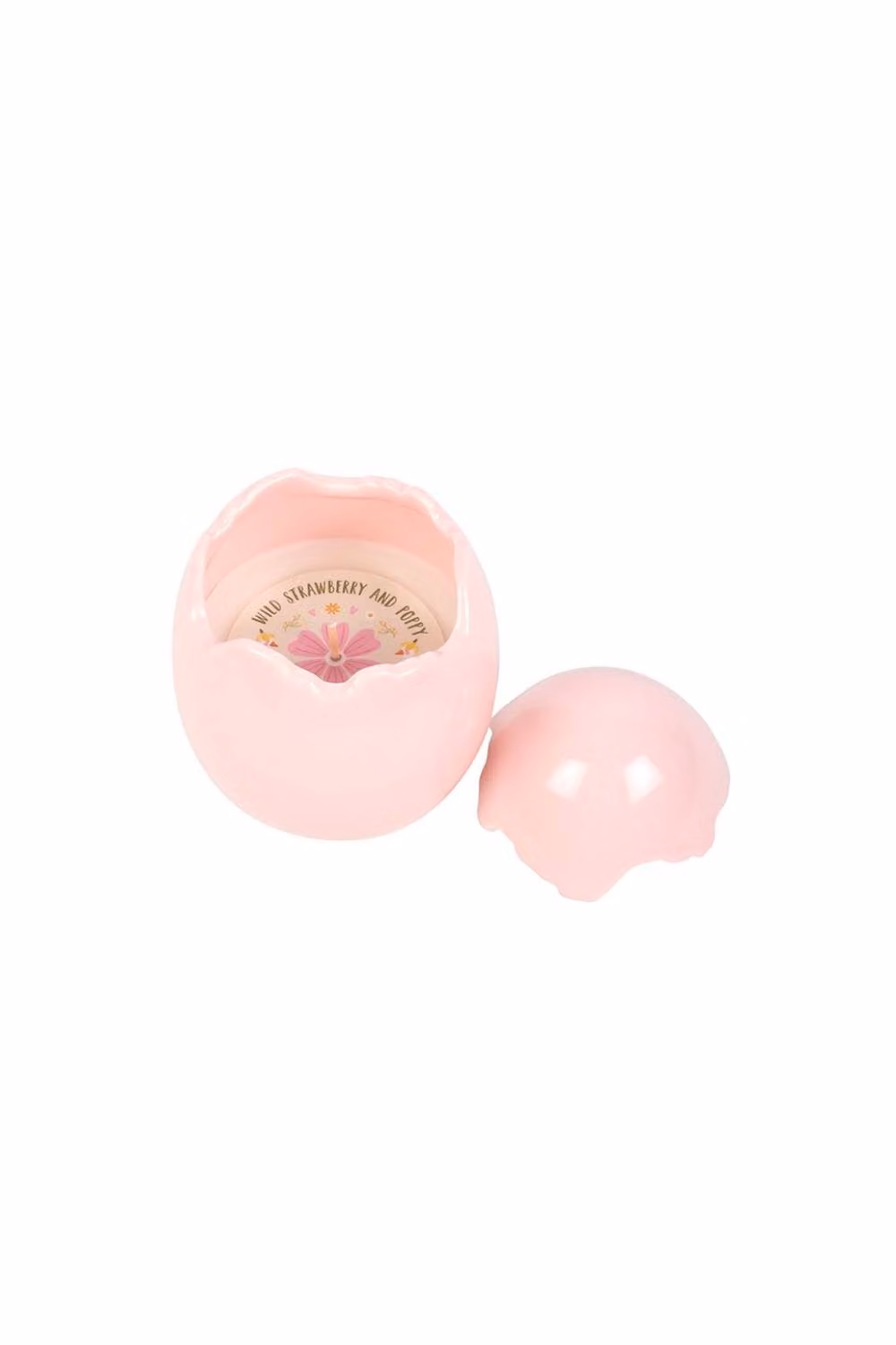 KDMD Wild Strawberry & Poppy Egg-Shaped Candle in Pink – 2