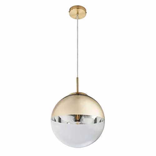 Globo Lighting 15856 Modern Glass Sphere Ceiling Light in Multicolour and Gold/Brass, W/D/H: 25.0 x 25.0 x 120.0 cm – 1