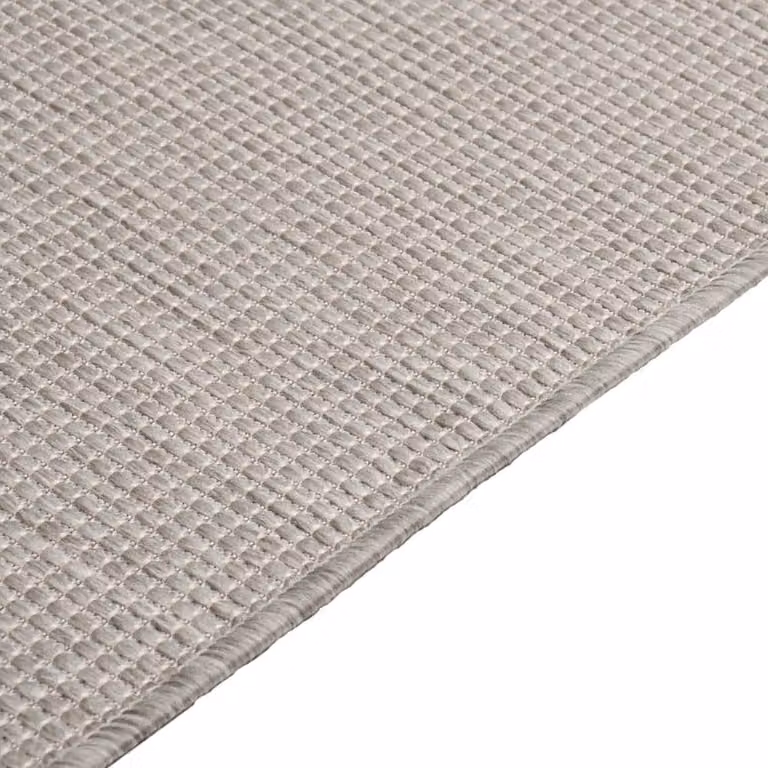 Berkfield Home Outdoor Flatweave Round Rug in Beige, W: 120 cm
