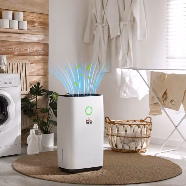 HOMCOM 4L Portable Quiet Dehumidifier in White