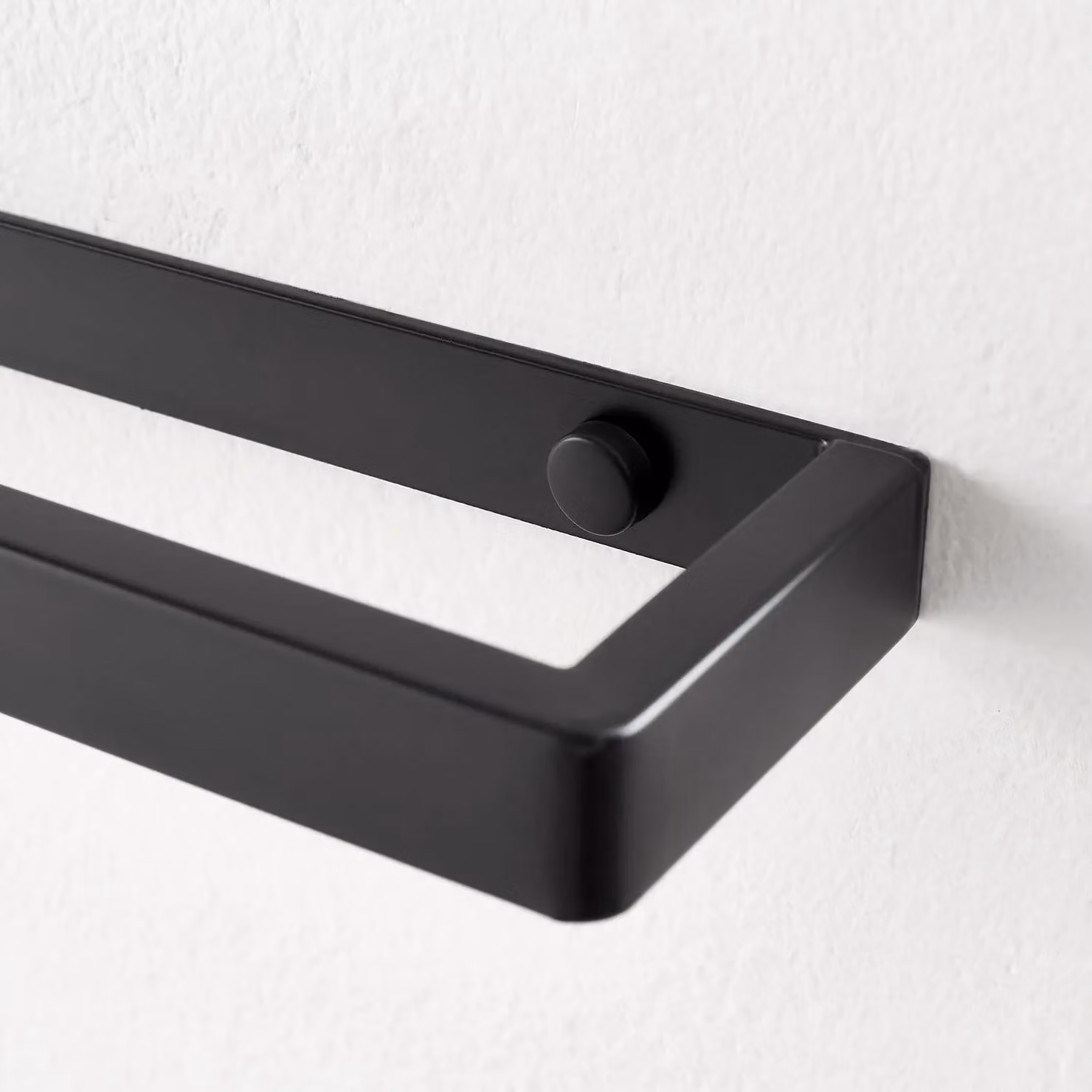 House of Home Black Wall Mounted Stainless Steel Rectangle Towel Rail, Width: 40 cm – 6