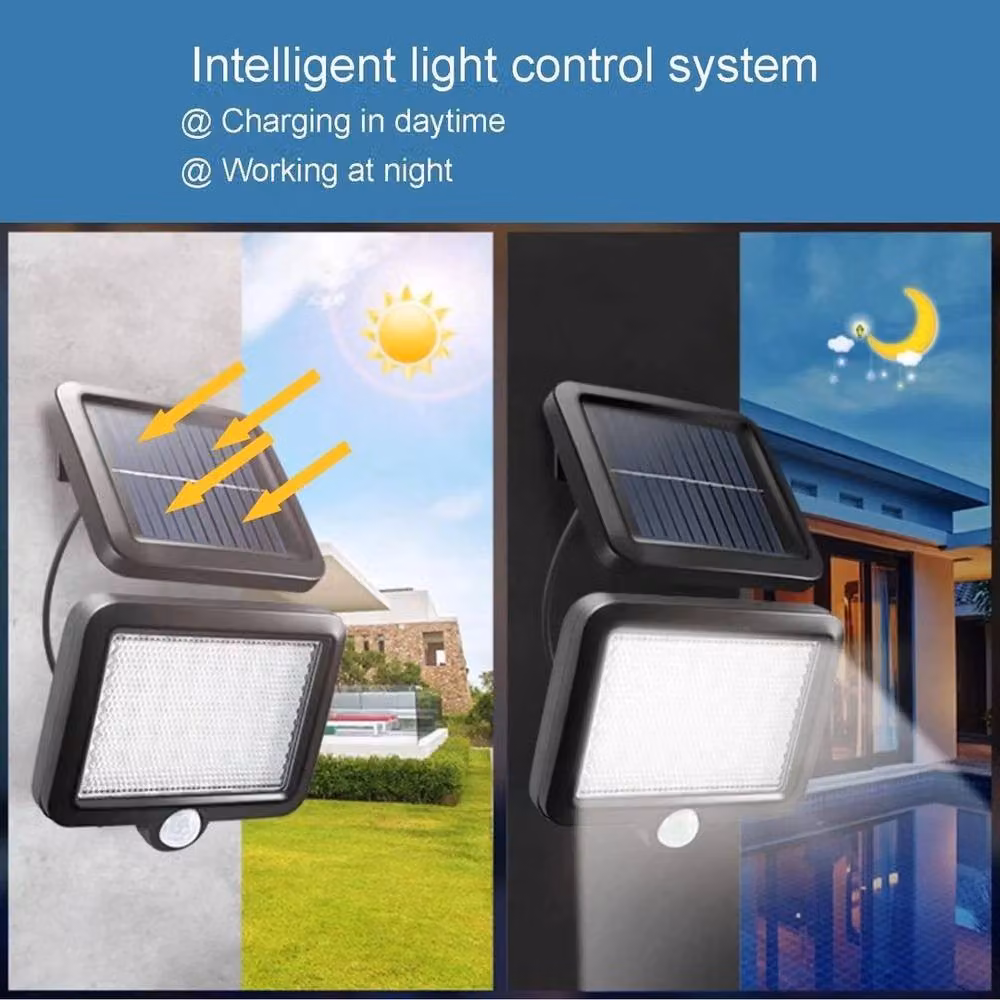 KORVIXA Solar LED Outdoor Barn Light with Motion Sensor, Black, Diameter: 40 cm, Height: 25 cm – 4