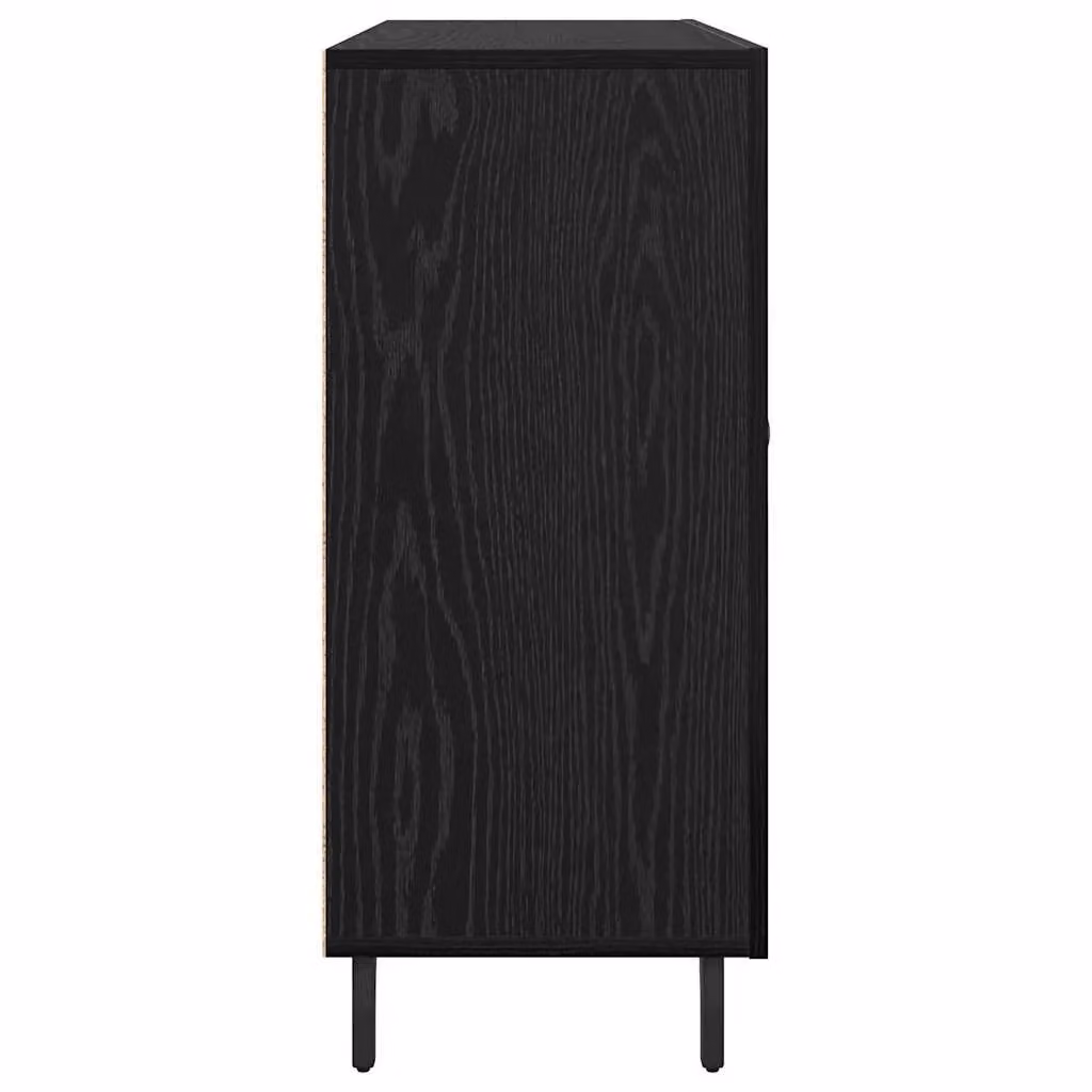 Berkfield Home Modern Black Matt Sideboard with Storage Door, W/D/H: 90 x 34 x 80 cm – 3