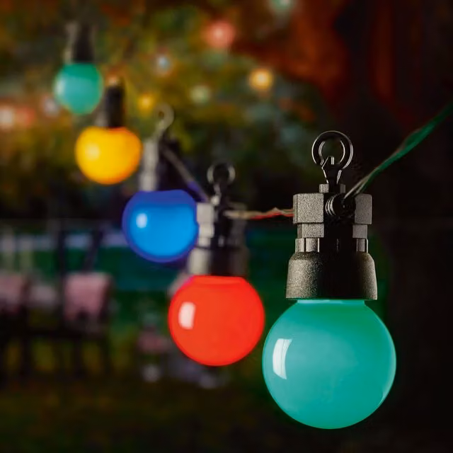 Premier 10 LED Multicolour Party String Lights with Timer and Battery Operation