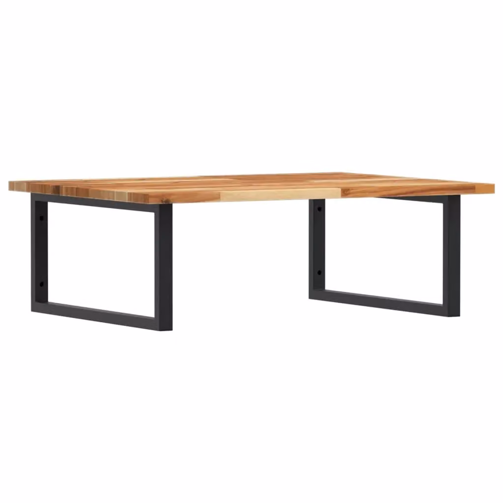 Berkfield Home Wall Mounted Basin Shelf in Brown Steel and Solid Acacia Wood