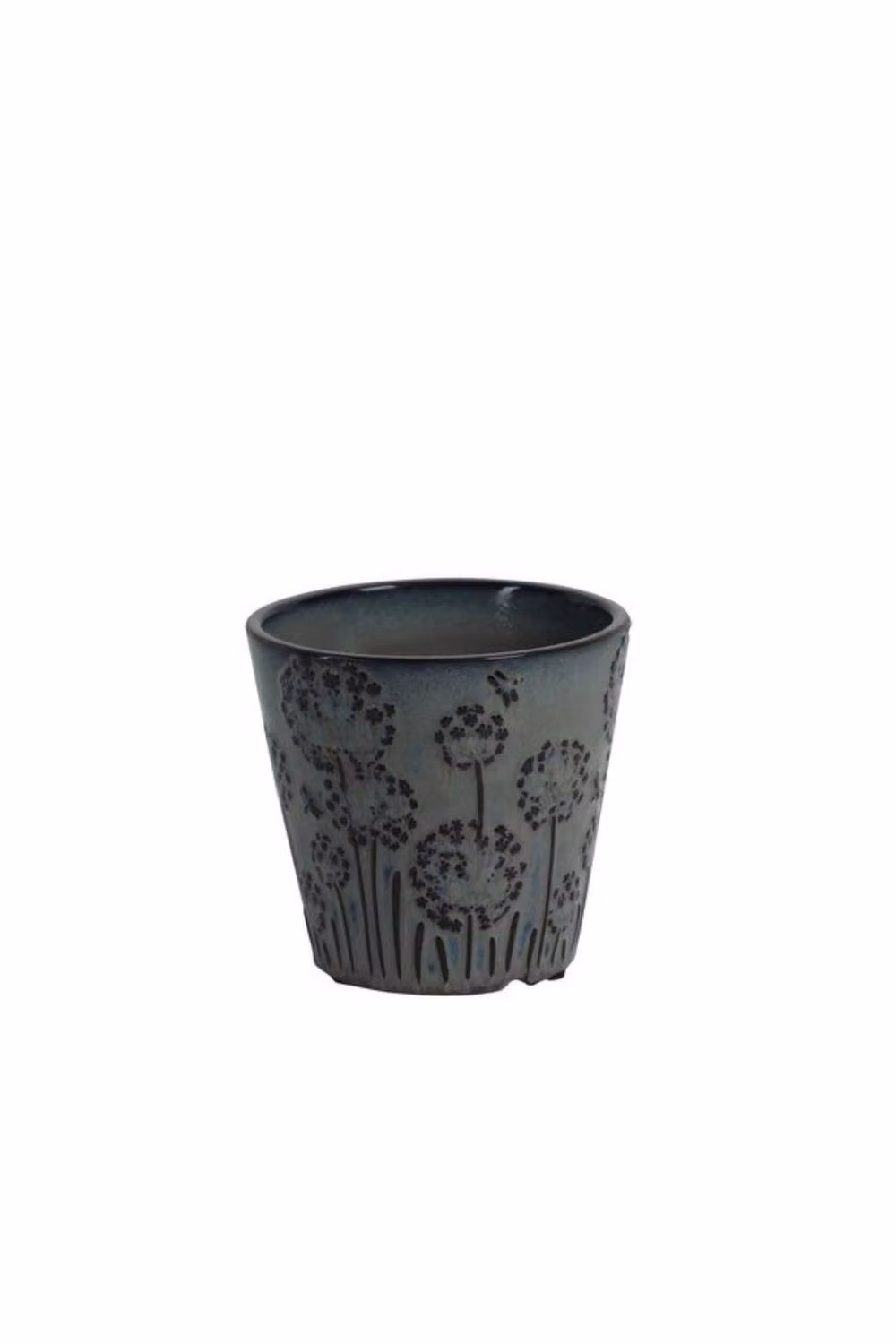 KDMD Hortus Lithgow Seed Head Pot, Dark Grey Ceramic, H 13 cm x Dia 12.5 cm – 2