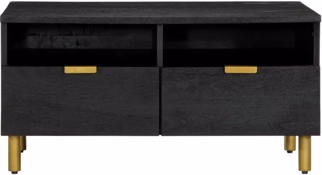 Berkfield Home Modern Black Rectangular Coffee Table W/D/H: 80 x 54 x 40 cm