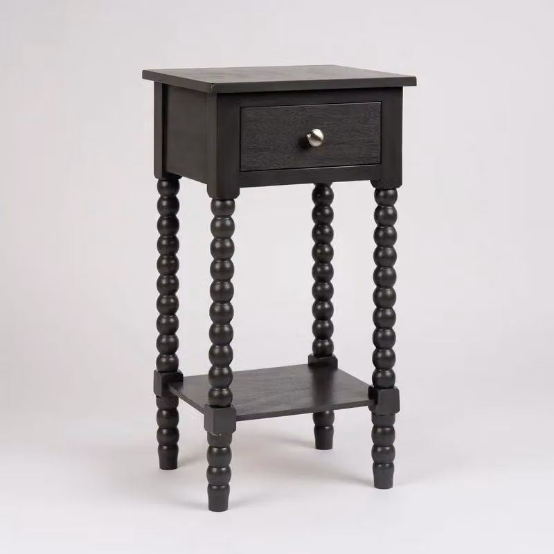 Scottish Everlastings Ltd Grey Bobbin Side Table, W/D/H: 35.5 x 30.0 x 66.0 cm – 2