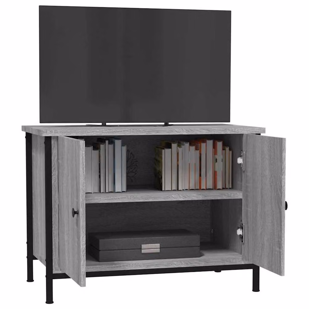 Berkfield Home TV Cabinet with Doors in Grey Sonoma, W/D/H: 60 x 35 x 45 cm – 3