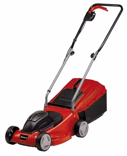 Einhell Electric Mains Lawn Mower with 32cm Cutting Width and 30L Collection Bag in Red and Black