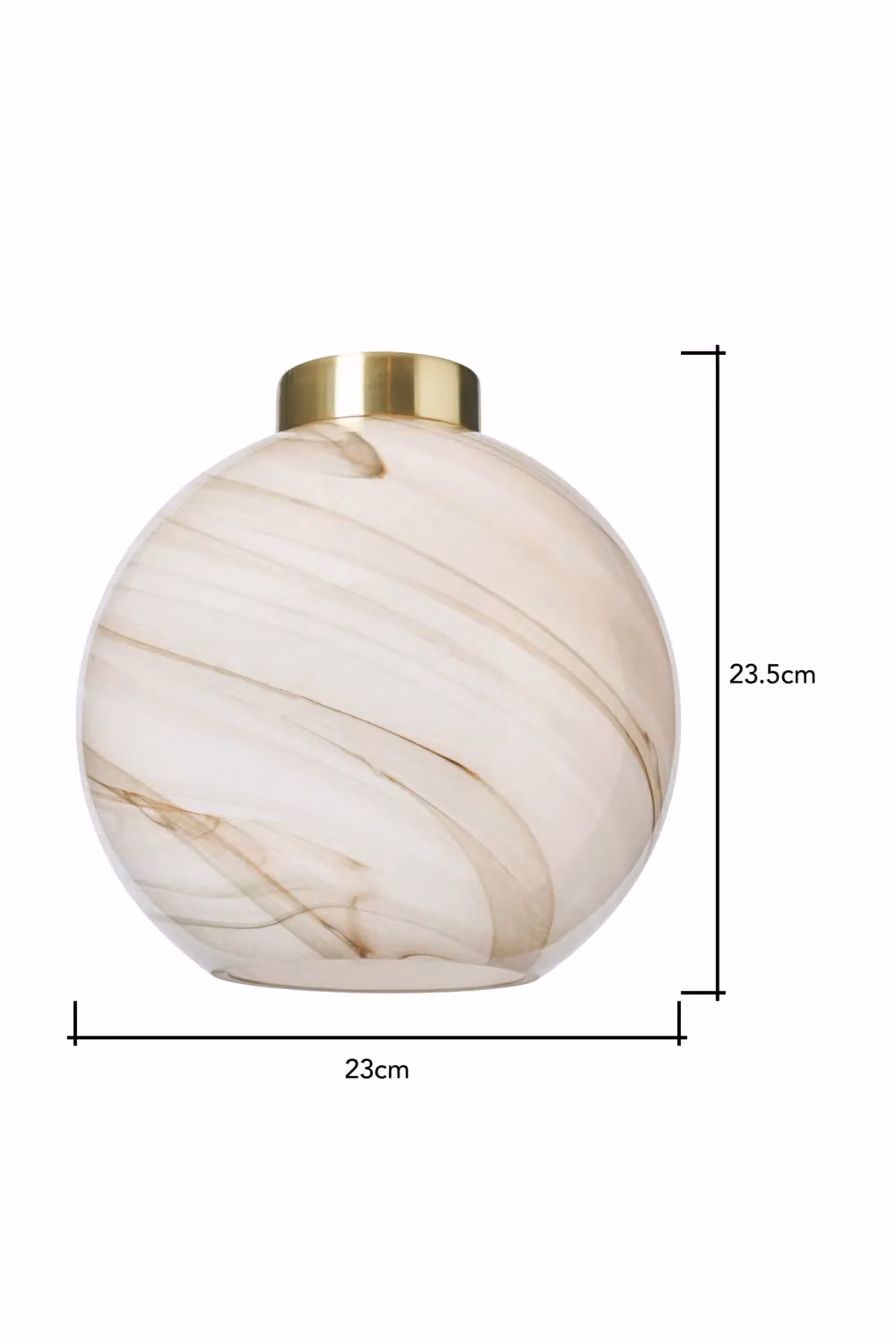 BHS Lighting Lewis Easy Fit Sphere Glass Light Shade in Gold and White, W: 23.5 cm, H: 23 cm, D: 23 cm – 2