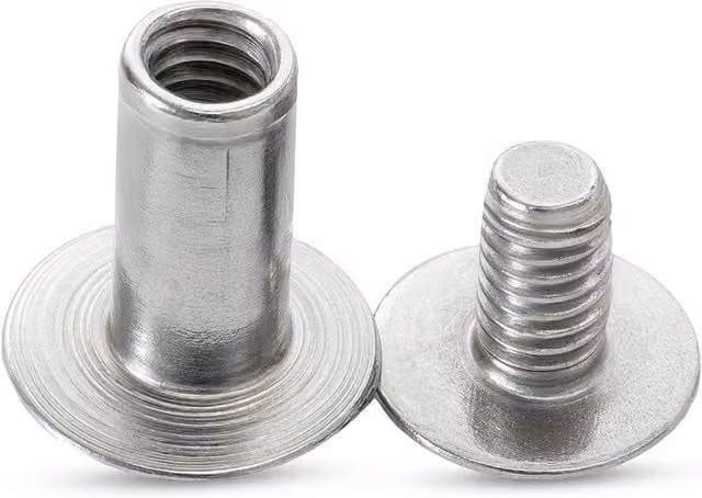 Neel Blue Silver Brass Chicago Screw Rivets, Countersunk Flat Head, 10 Pieces, W/D/H: 9 x 20 mm