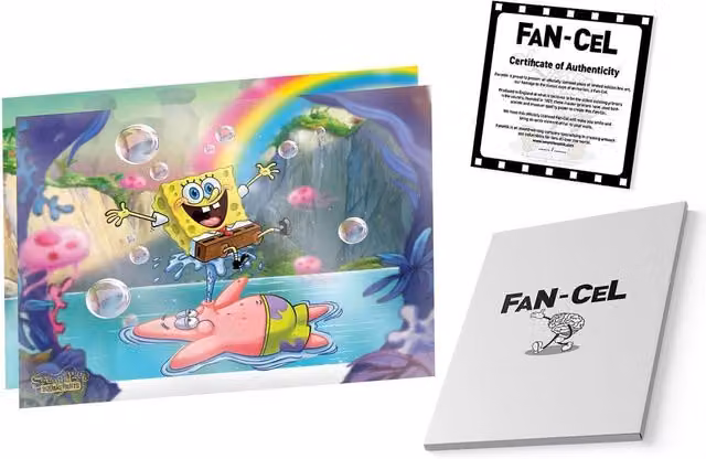 FaNaTtik SpongeBob SquarePants Limited Edition Fan-Cel Multicolour Animation Art Print W: 35.56 cm, H: 27.95 cm – 1