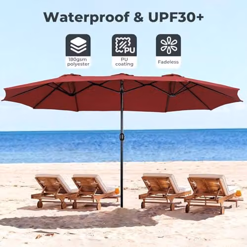 Mountview 3.8m Cantilever Garden Parasol Umbrella with UV Protection in Red – 5