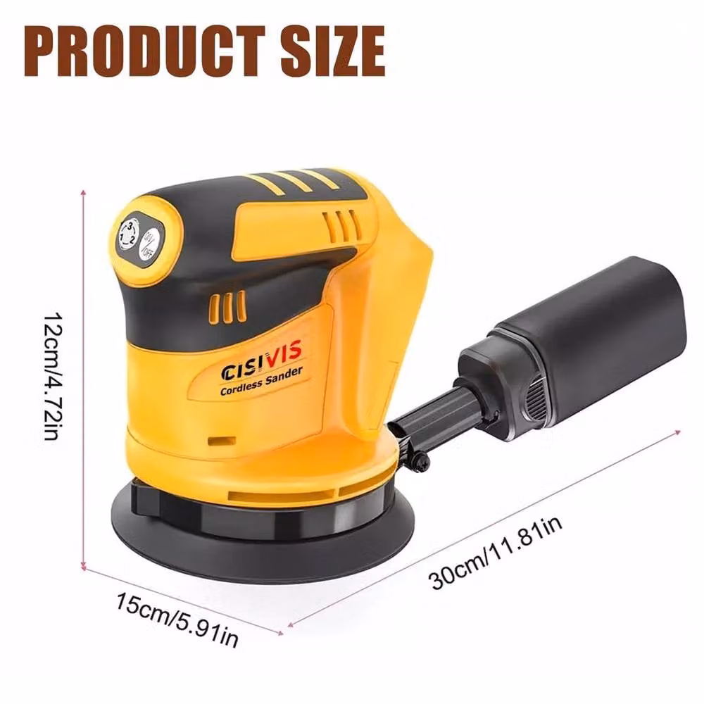 Spetlek 550W Cordless Orbital Rotary Sander in Yellow – 2
