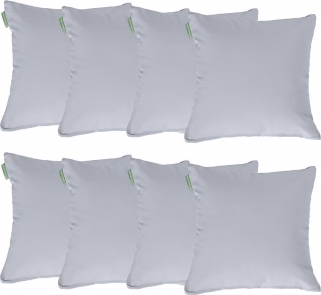 Gardenista Grey Plain Square Outdoor Scatter Cushions, Set of 8