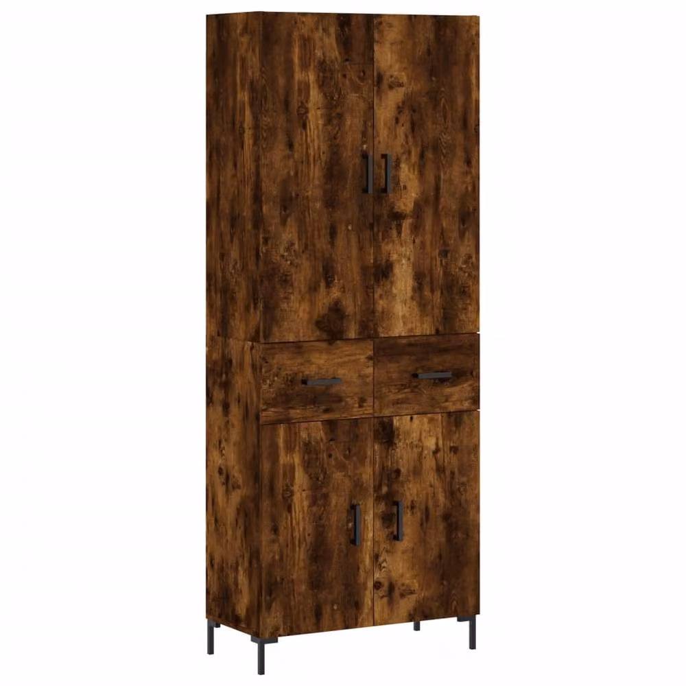 Berkfield Home Smoked Oak Highboard in Brown, W/D/H: 69.5 x 34 x 180 cm – 3