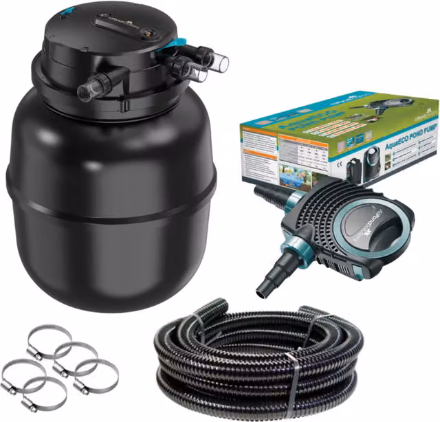 AllPondSolutions 50000L Koi Pressurised Pond Filter Kit PRO-50000-KIT, black